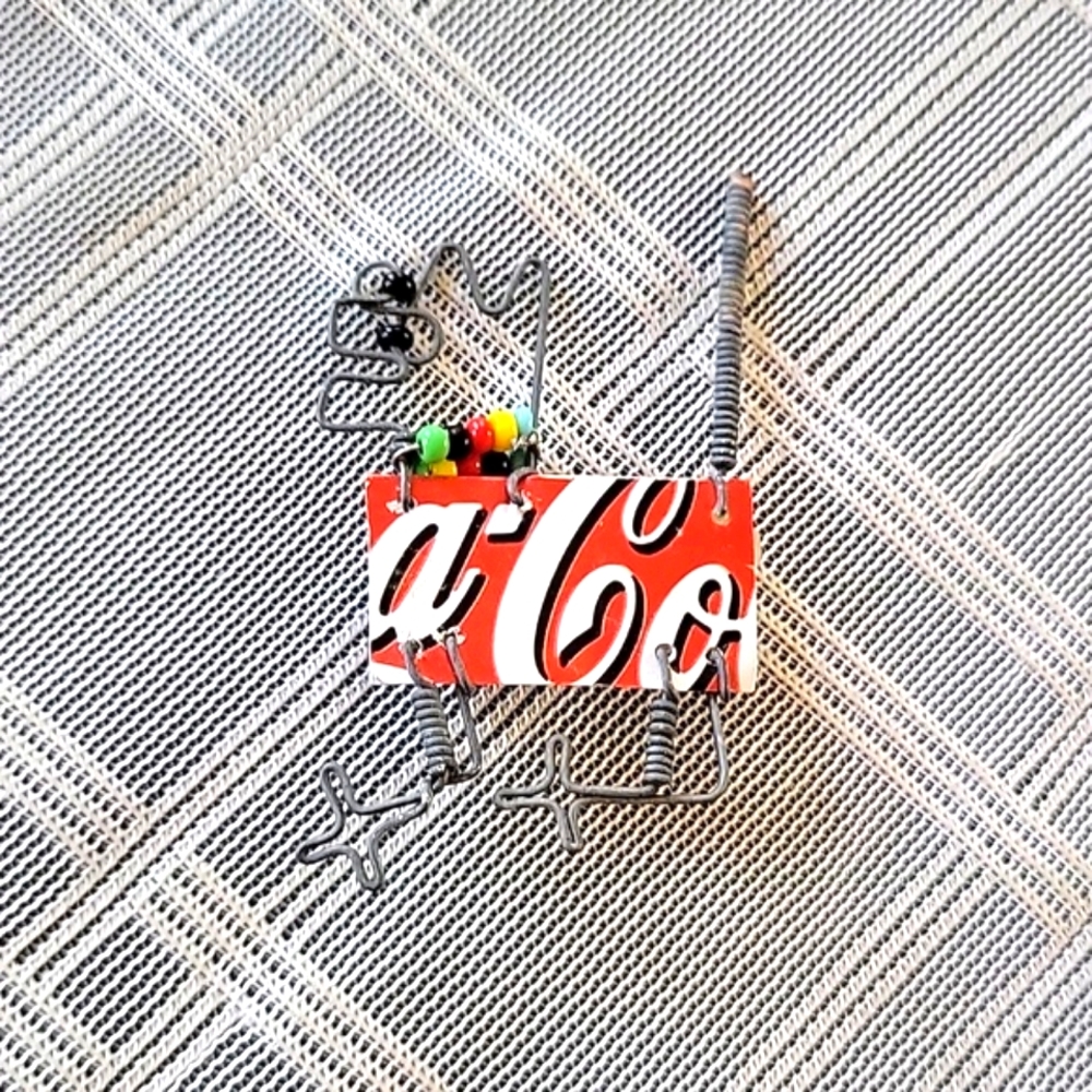 South African Tin Art Dog Brooch